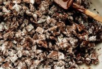 Decadent Dark Chocolate Peanut Butter Muddy Buddies