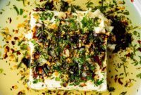 Greek Feta with Sizzling Herb Oil