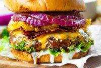 Tropical Teriyaki Pina Colada Burger
