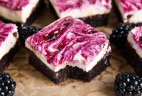 Decadent Blackberry Cheesecake Brownie Bars