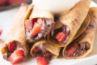 Sweet Nutella Strawberry Taquitos