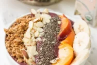 Power Peach Berry Green Protein Chia Bowl