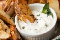 Golden Garlic Potatoes with Tangy Tzatziki