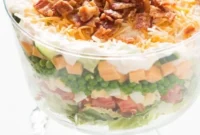 Creamy Seven Layer Pea Salad