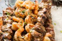 Island Spice Steak and Shrimp Kabobs with Pina Colada Glaze