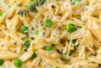 Zesty Lemon Orzo with Peas and Parmesan