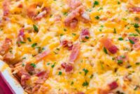 Loaded Creamy Chicken Bacon Ranch Casserole