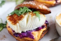 Blackened Fish Burger Sriracha Mayo