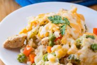 Golden Cheesy Chicken Rice Bake