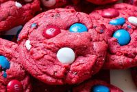 Festive Red White and Blue Red Velvet Cookies