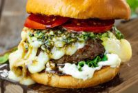 Basil Pesto Caprese Burgers