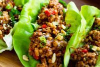 Zesty Thai Peanut Turkey Lettuce Wraps