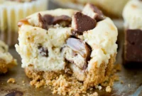 Bite-Sized Twix Caramel Cheesecakes