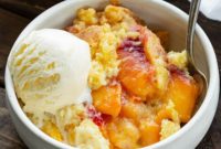 Effortless Cake Mix Peach Cobbler