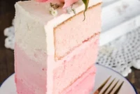 Blushing Strawberry Ombre Cake