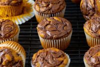 Decadent Nutella Pumpkin Swirl Muffins