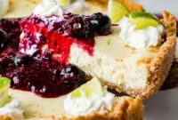 Bright Lime Cheesecake with Summer Berry Compote