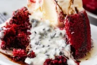 Molten Red Velvet Cookies and Cream Delight