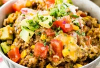 Effortless Instant Pot Ground Beef Burrito Bowls