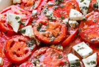 Marinated Tomatoes with a Trio of Cheeses