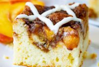 Effortless Peach Sour Cream Coffee Cake