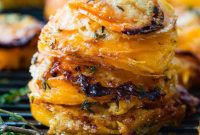 Golden Gruyere Sweet Potato Stacks