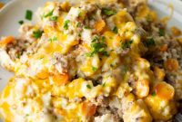 Comforting Keto Cheesy Beef and Cauliflower Rice Bake