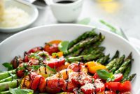 Glossy Balsamic Roasted Tomatoes and Asparagus