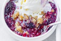 Warm Marionberry Crisp a la Mode