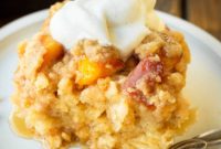 Decadent Peach Cobbler French Toast Bake