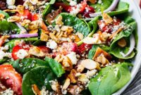 Refreshing Strawberry Spinach Feta Salad with Poppy Seed Dressing