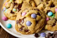 Colorful Spring M&M Easter Cookies