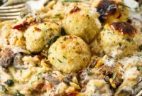 Hearty Chicken Meatball and Orzo Bake