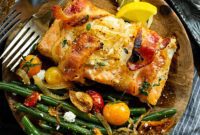 Maple Bacon Mustard Salmon Foil Bake