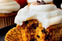 Spiced Pumpkin Chocolate Chip Cupcakes with Creamy Frosting