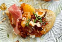 Sweet and Salty Mandarin Prosciutto Crostini