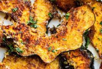 Roasted Acorn Squash with Crispy Herbed Cheese