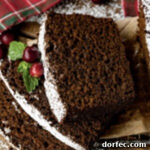 Classic Gingerbread Loaf 15 Gingerbread Loaf with powdered sugar and cranberries