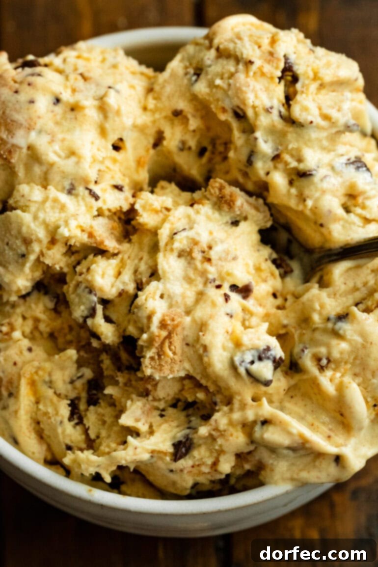 A charming bowl filled with scoops of copycat BYU Creamery Graham Canyon ice cream, ready to be devoured.