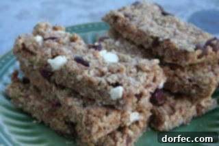 White Chocolate Craisin Granola Bars
