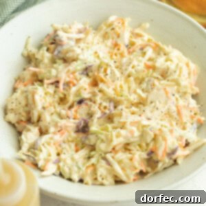 Creamy Coleslaw in a white bowl