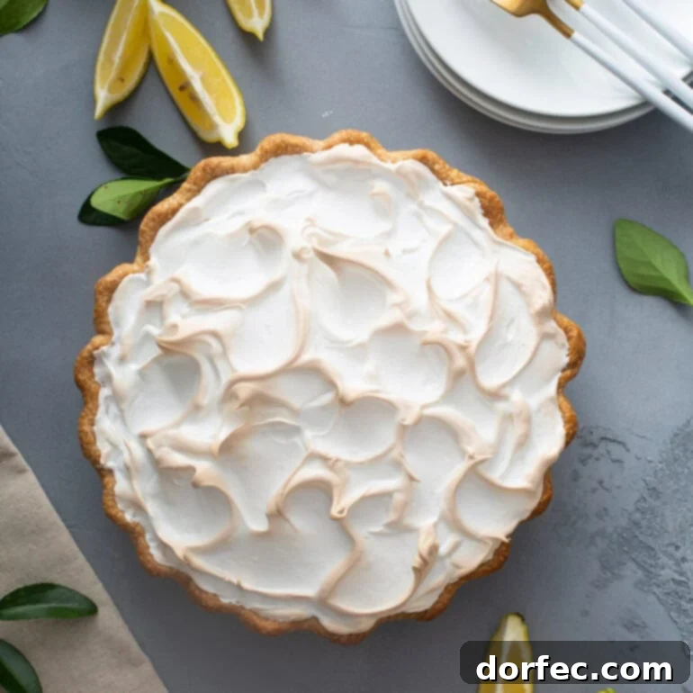 The Best Carrian Pies 2 Lemon Meringue Pie with a towering, toasted meringue topping.