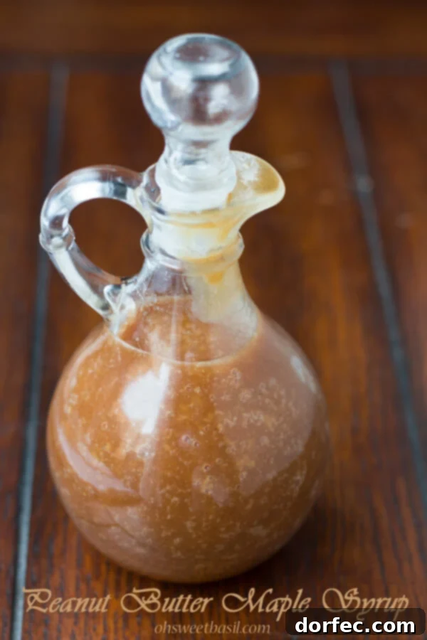 Homemade Peanut Butter Maple Syrup: A Breakfast Game Changer Rich peanut butter maple syrup, a liquid gold topping for pancakes and waffles.