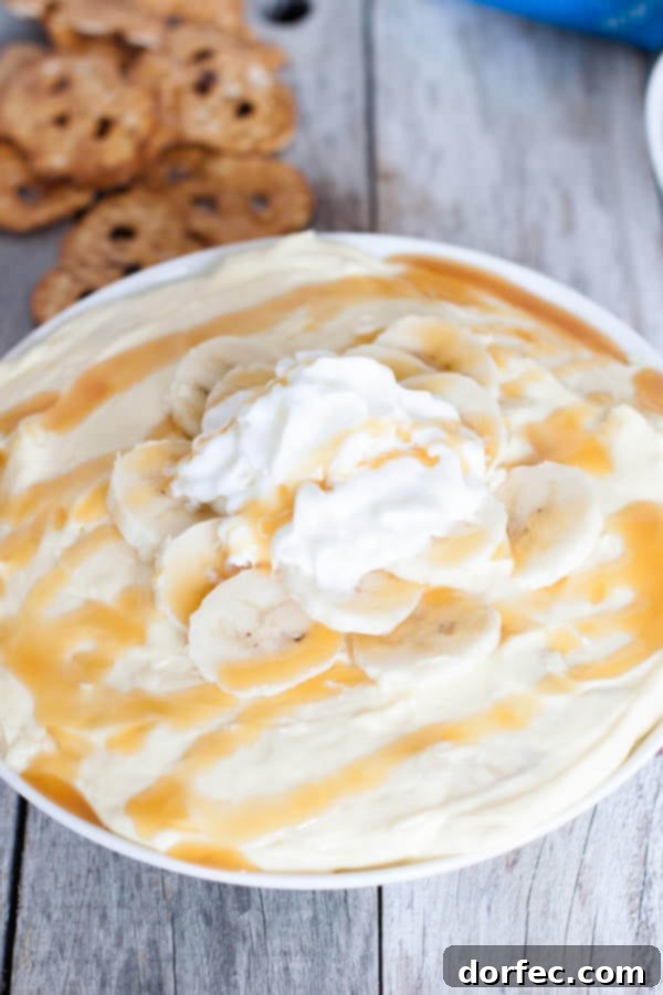 Banana Cream Caramel Cheesecake Dip by Sweet Treats and More