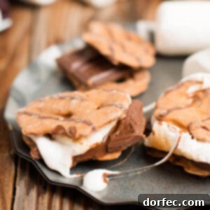 The BEST s'more I've ever had. Peanut butter pretzel crisps instead of grahams! ohsweetbasil.com
