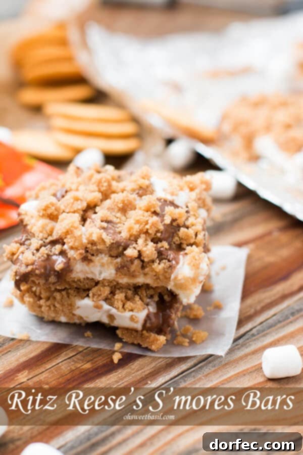our kids went crazy for these ritz reese's s'mores bars ohsweetbasil.com