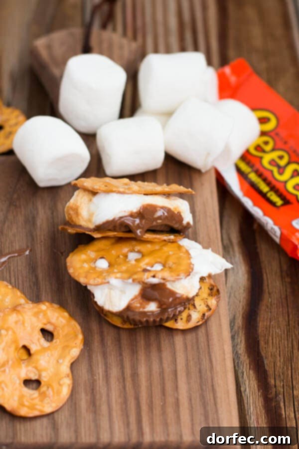 Easy and Delicious Pretzel Reese's S'mores Recipe Pretzel Crisps Reese's S'more: A Perfect Blend of Sweet, Salty, and Gooey