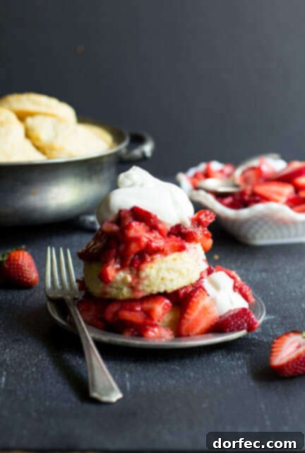 Tender lemon-infused shortcakes with a burst of fresh lemon flavor, topped with ripe strawberries and billowy whipped cream