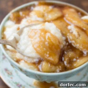 Bananas Foster Rice Pudding, a quick and delicious dessert