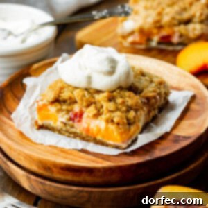 Peaches and Cream Crumble Bars